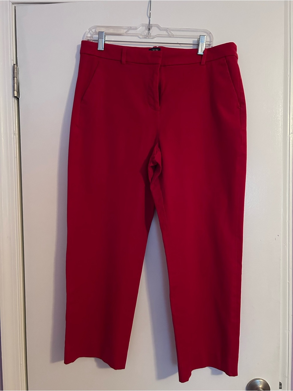 J. Crew Red Cropped Straight Pants